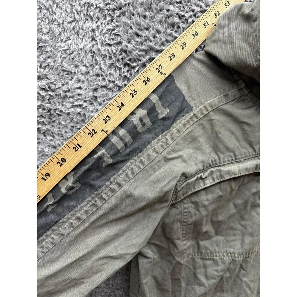 True Religion Denim Hooded Military Parka Jacket Olive Green Mens Size M